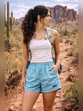 Patagonia Baggies Aqua Blue Casual Hiking Swim Shorts XS